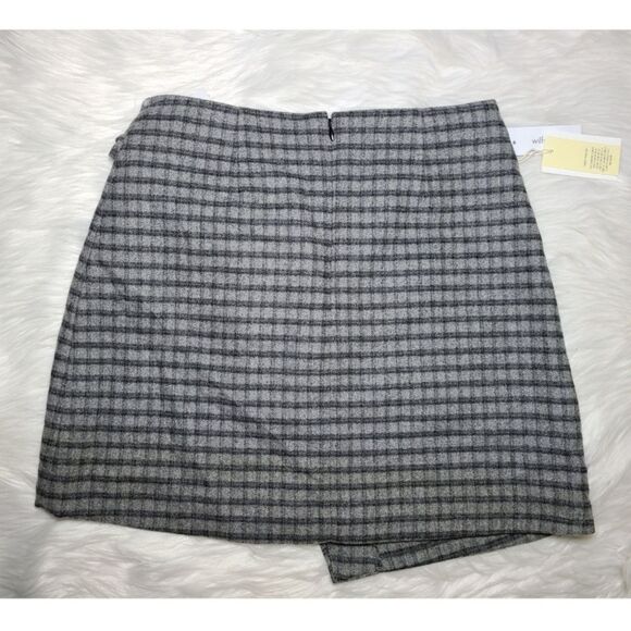 NWT|Wilfred Grey Wool Cashmere Blend Plaid Bow Skirt, Size 6 - Picture 2 of 7